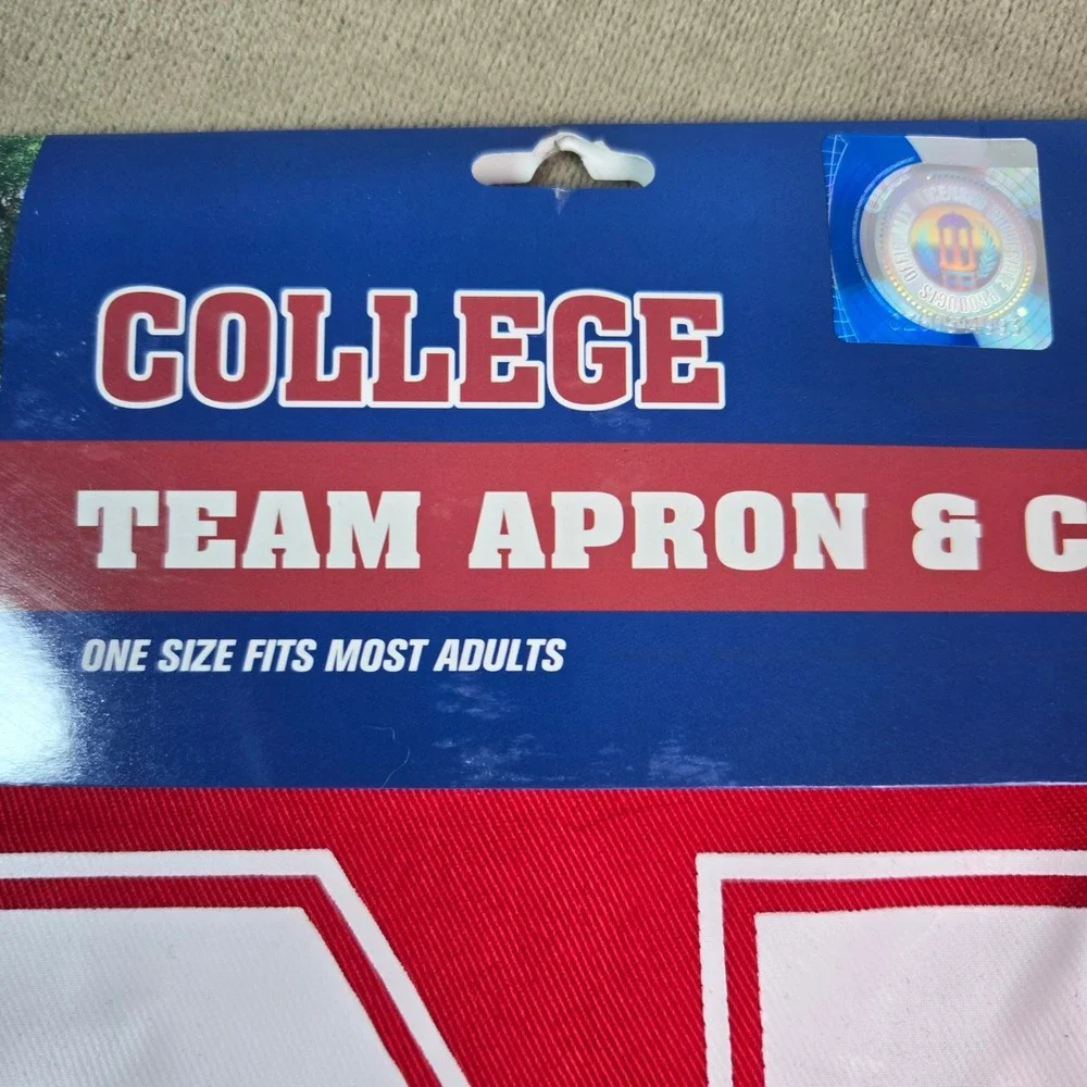 Nebraska Cornhuskers College Team Apron Chef Hat Set Red White N Logo‎